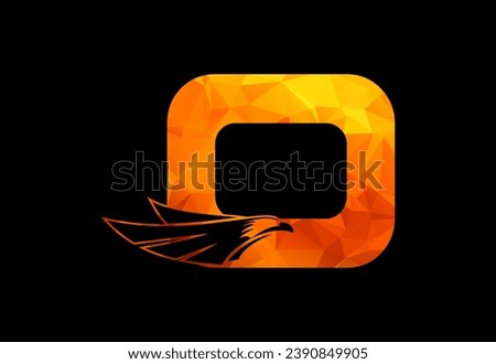 Low poly in a with Eagle head monogram letter.  Free Vector