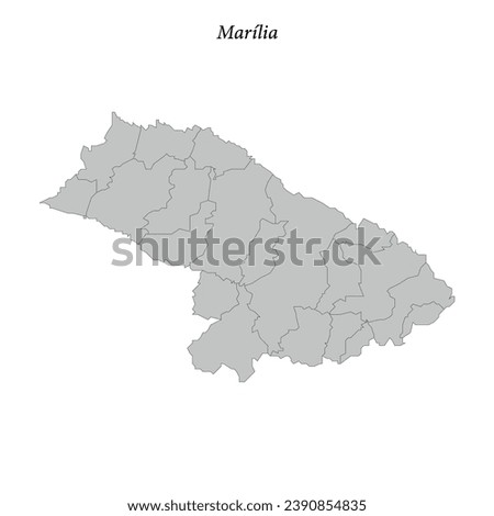 map of Marilia is a mesoregion in Sao Paulo state with borders municipalities
