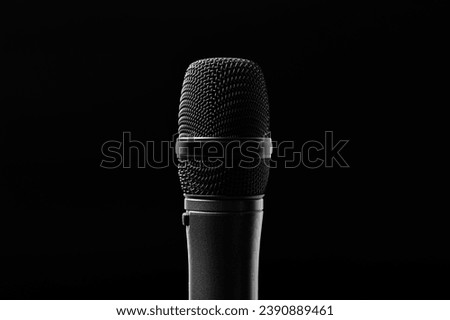 wireless microphone isolated on black background.