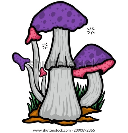 Mushroom floral Illustration deisgn vector