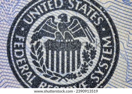 American Eagle from United States coat of arms on US one dollar bill.