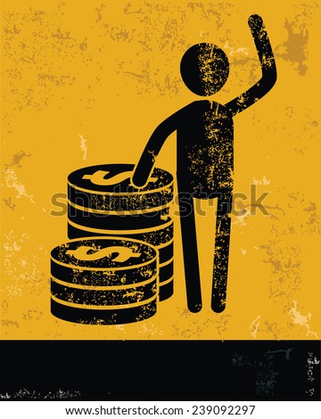 Financial concept,human resource on yellow background,grunge vector