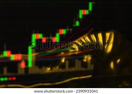 The price is making continuous highs ,The stock market is up trend. , blur and bokeh background. Royalty-Free Stock Photo #2390931041