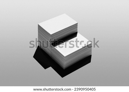 Stack of business cards mockup template, real photo. Blank isolated on a white background to place your design. 