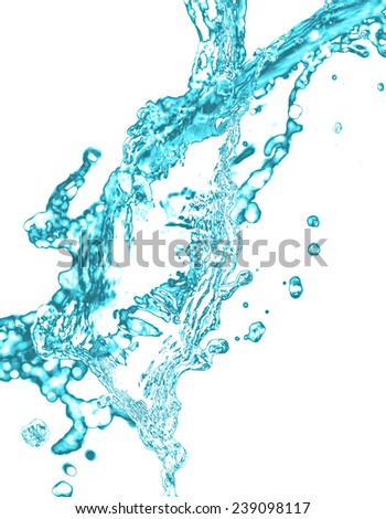 splashing water on white background