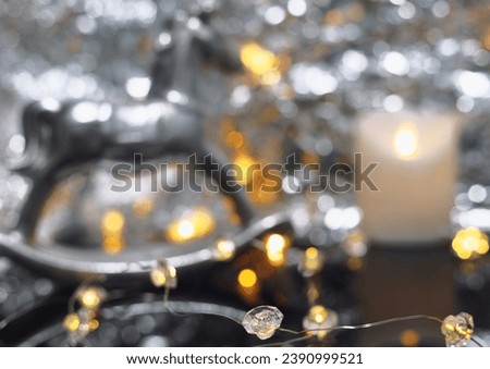 yellow and gold abstract background and bokeh for New Year's Eve, reflection, Christmas, New Year's mood,red balls,Christmas motives