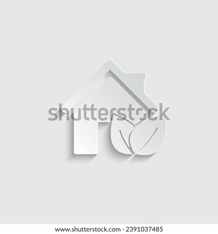 paper Eco house icon vector ecology home icon