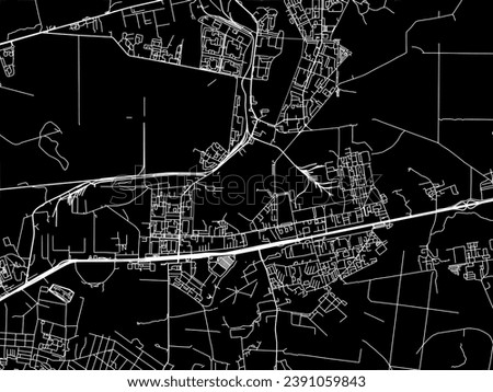 Vector city map of Balashikha in the Russian Federation with white roads isolated on a black background.