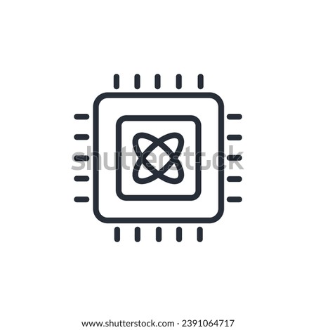 quantum computing icon. vector.Editable stroke.linear style sign for use web design,logo.Symbol illustration.