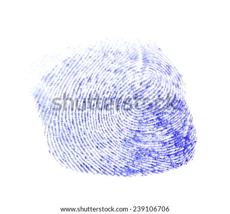  photo fingerprint isolation on white background,  with clipping path