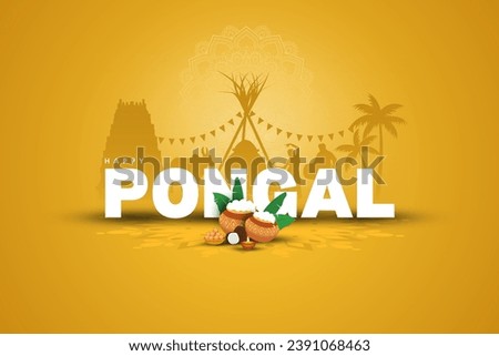 illustration of Happy Pongal Holiday Harvest Festival of Tamil Nadu South India greeting background	 Royalty-Free Stock Photo #2391068463