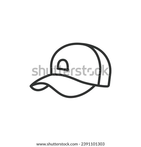 Cap line design. Baseball, Hat, Headwear, Sport, Hat vector illustrations. Cap illustration editable stroke icon.
