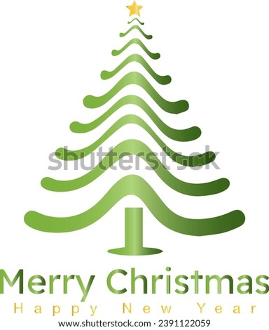 Christmas tree creative logo, Merry Christmas, Happy New Year