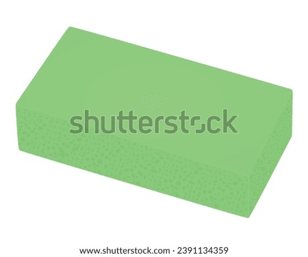 Green big sponge. vector illustration
