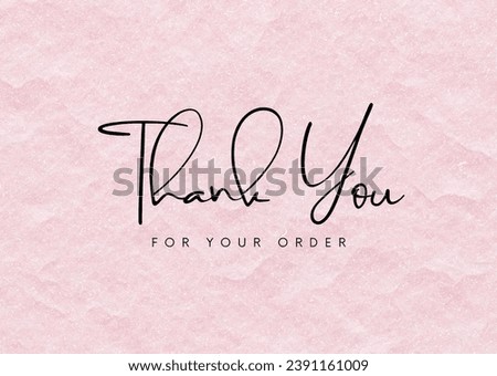 Pink Thank you for your order card design.Thanks card for online business.