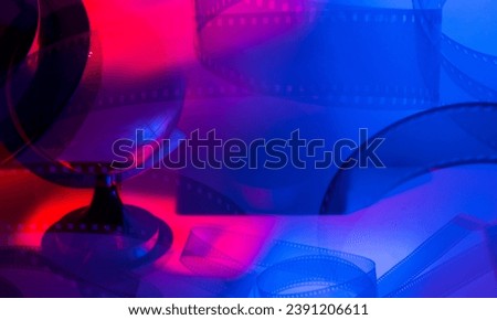 multicolored background with film strip for banner background