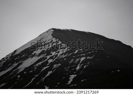 Mountain peak in grey scale