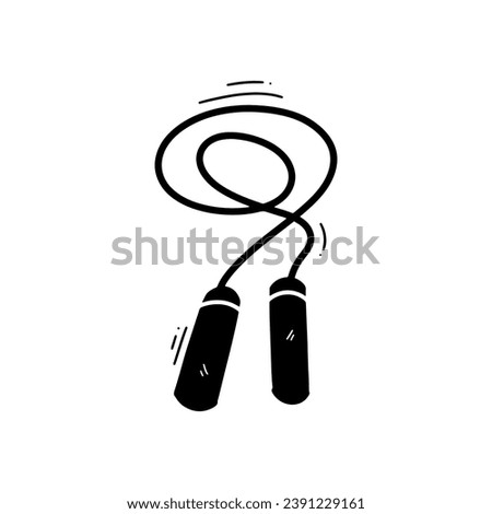 Hand Drawn Jump Rope Illustration. Doodle Vector. Isolated on White Background - EPS 10 Vector