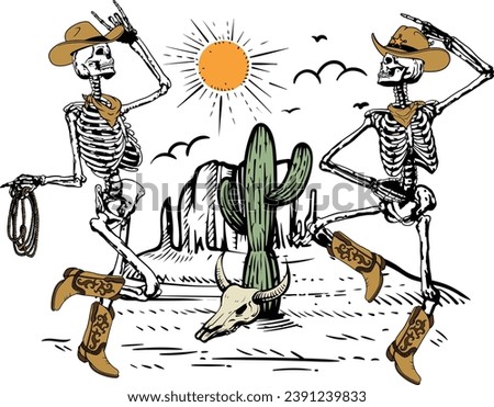 Western Cowboy Skeleton, Dancing Skeletons, Howdy Skeleton, Dead Inside, Retro Howdy, Cowboy, Funny Cowboy