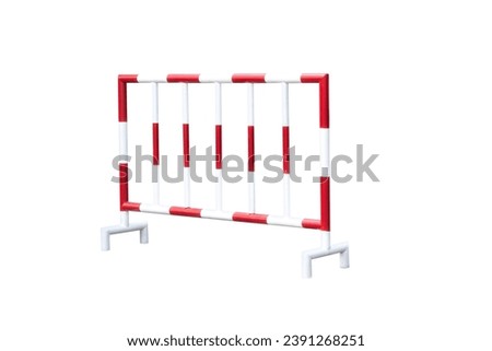 Metal striped barrier isolated over white background
