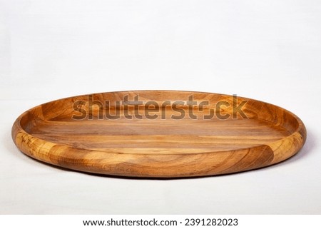 Creative wooden tray with white background