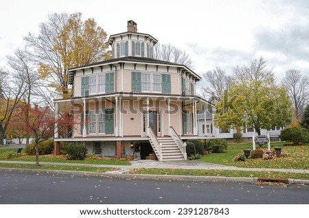 The Rich-Twinn Octagon House in Akron New York Royalty-Free Stock Photo #2391287843