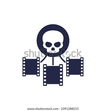 video piracy icon, illegal copying movies Royalty-Free Stock Photo #2391288215