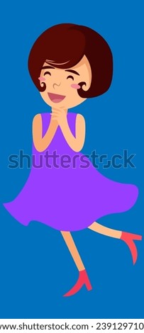 woman in purple dress vector illustration