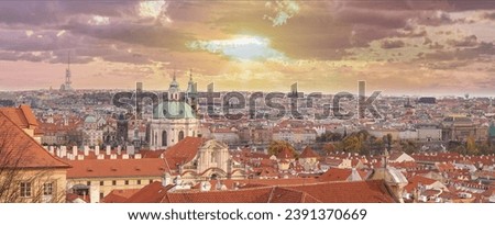 The view from above from the city of Prauge on the Castle