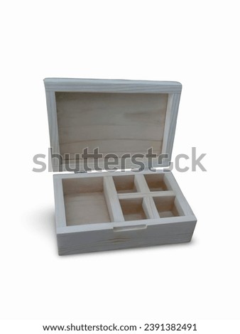 classic and anique empty wooden box.wood box isolated white background.wooden box white background.Wood chest of jewelry.Thai handmade wood chest treasure hunt 