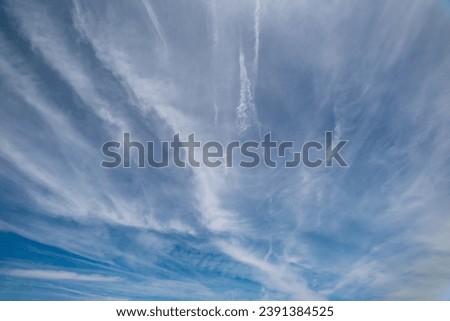 Cirrostratus in a blue sky on a sunny day Royalty-Free Stock Photo #2391384525