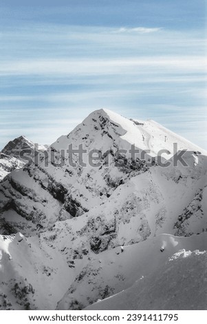 Winter mountain top in russia.