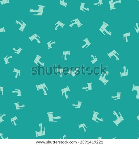 Green Water tap icon isolated seamless pattern on green background.  Vector