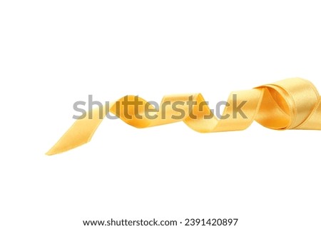 PNG, Yellow twisted ribbon, isolated on white background
