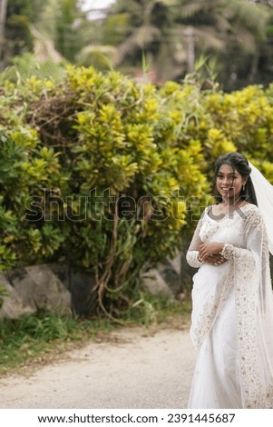 south Asian, wedding photography, woman, Christian wedding, outdoor, beautiful natural background, walking with wedding dress
