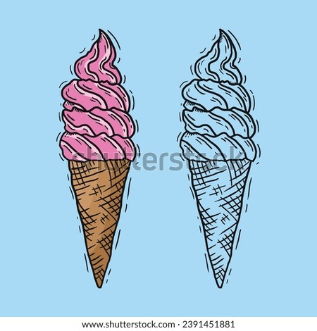 ice cream vector illustration hand draw