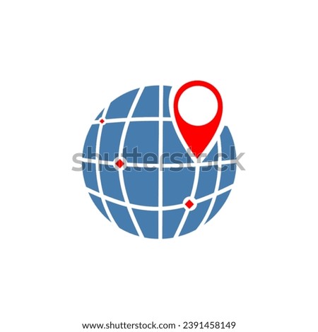 vector illustration of earth design with location marks suitable for logos or icons for maps