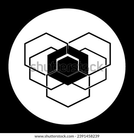 hexagon design vector illustration Suitable for company or commercial logos