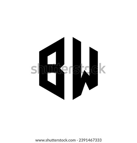 BW Letter Logo Illustration Template, business signs, logos, identity, labels, badges and objects, design concept, logo, logotype Royalty-Free Stock Photo #2391467333