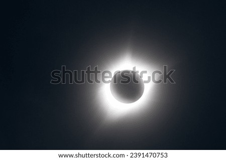 Telephoto shot of the Eclipsed sun during the great North American Eclispe of 2017. Royalty-Free Stock Photo #2391470753