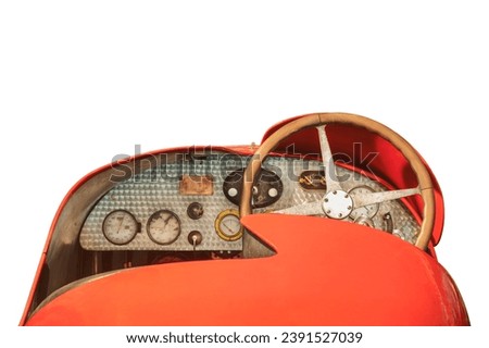 Rear view with interior of a classic French sports car of the early twentieth century Royalty-Free Stock Photo #2391527039