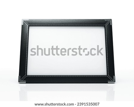 Black photo frame isolated on white background. Your image can be here!