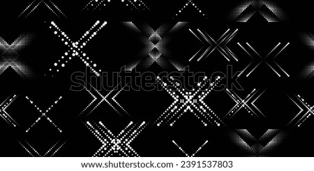 Halftone dots seamless pattern texture. Grange shapes .Grunge textured . Vector shapes with half tone dots .Screen print endless pattern texture