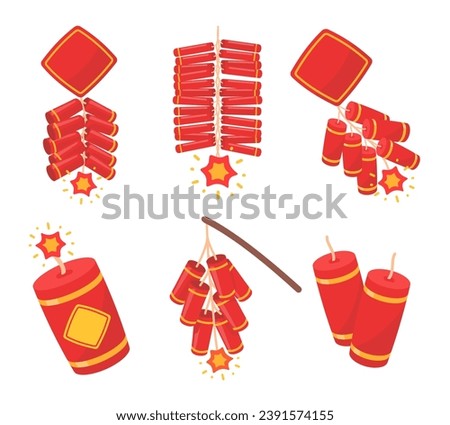 Chinese firecrackers for making loud noises to celebrate Chinese New Year. Vector Illustration. Royalty-Free Stock Photo #2391574155