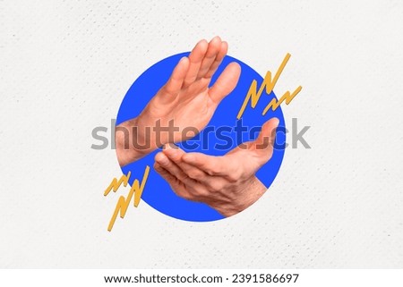 Collage conceptual illustration of real human hands clapping applause reaction congratulations feedback isolated on white background Royalty-Free Stock Photo #2391586697