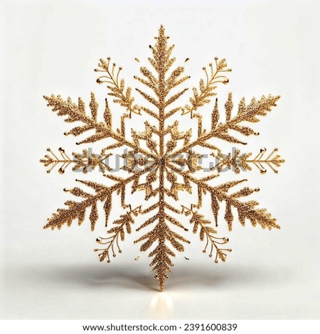 Elegant gold snowflake, retro decoration, Winter and gold