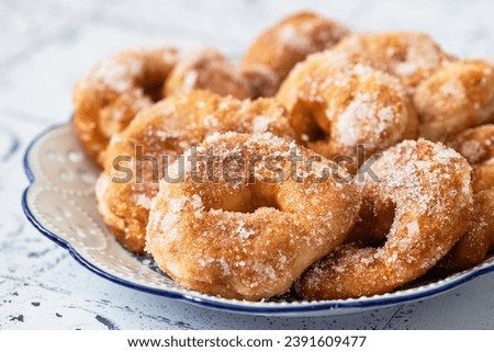 SFENJ - Moroccan Doughnuts .Traditional fresh baked Royalty-Free Stock Photo #2391609477