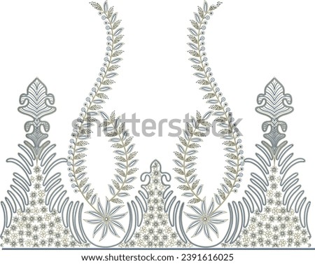 Fantasy flowers in retro, vintage, jacobean embroidery style. Embroidery imitation isolated on white background. Vector illustration. Set of elements for design, clip art. Top pr 