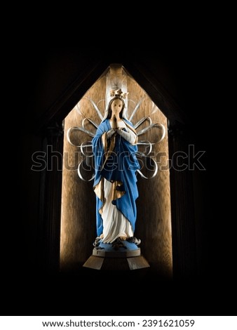 Statue of the Virgin Mary in a Catholic Church