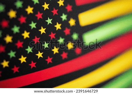 Juneteenth Freedom Day greeting concept. African - American Independence day.  American flag with grain effect.